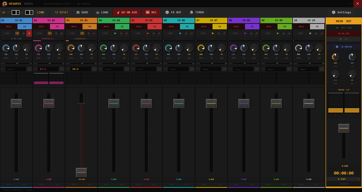 HexaMix Radio interface